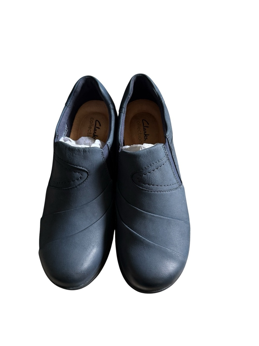 Clarks NIB Carleigh Abby Women's Navy Slip-On Comfort Loafers size 8.5